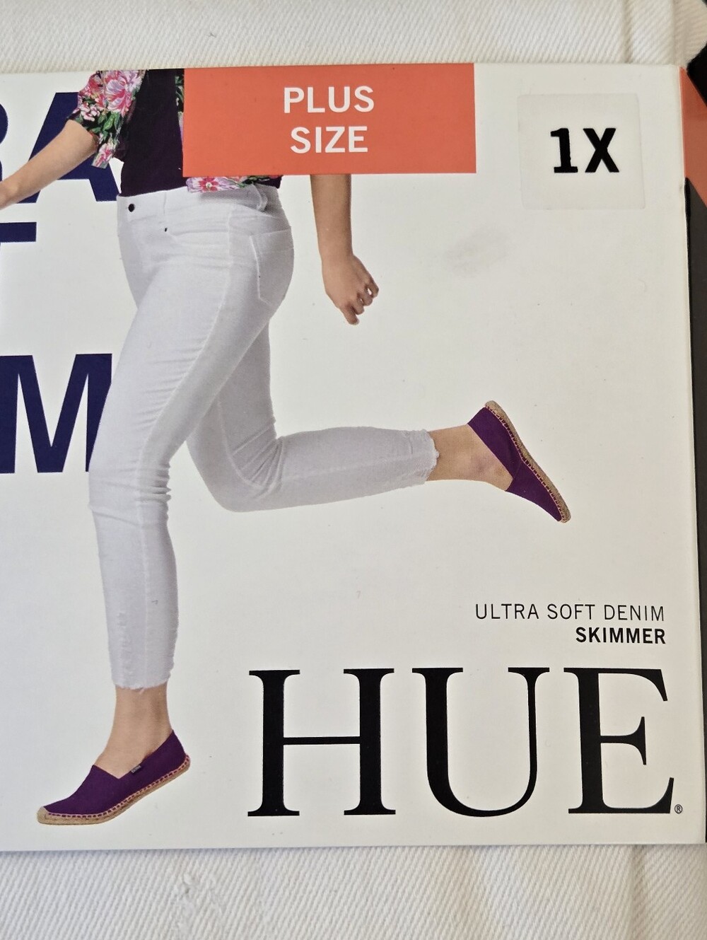 NWT Hue White Ultra Soft Denim Skimmer Size 1X